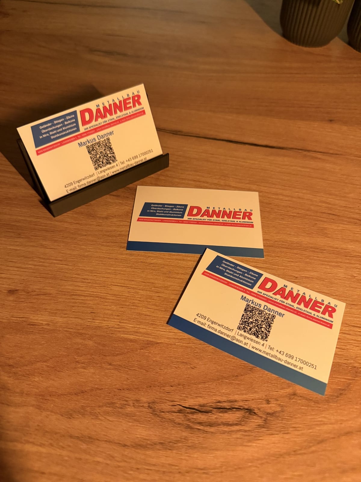 Visitenkarte Metallbau Danner — Vorderseite